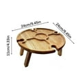 thumbnail image 3 of Wooden Folding Snack and Wine Table | Portable Outdoor Picnic Cheese Fruit Tray | Compact 24x24x11cm Organizer for Dining, Camping, Parties | Multi-Function Serving St, 3 of 9