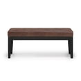 thumbnail image 3 of Lacey 41" WD Tufted Ottoman Bench in Distressed Chestnut Brown Vegan Leather, 3 of 10