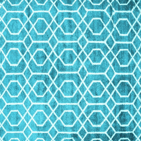 Ahgly Company Indoor Square Trellis Light Blue Modern Area Rugs, 5' Square