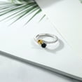 thumbnail image 3 of Gem Stone King 925 Sterling Silver Yellow Citrine and Black Onyx Bypass Ring for Women (0.72 Cttw, Gemstone November Birthstone, Round 4MM, Available in Size 5, 6, 7, 8, 9), 3 of 4