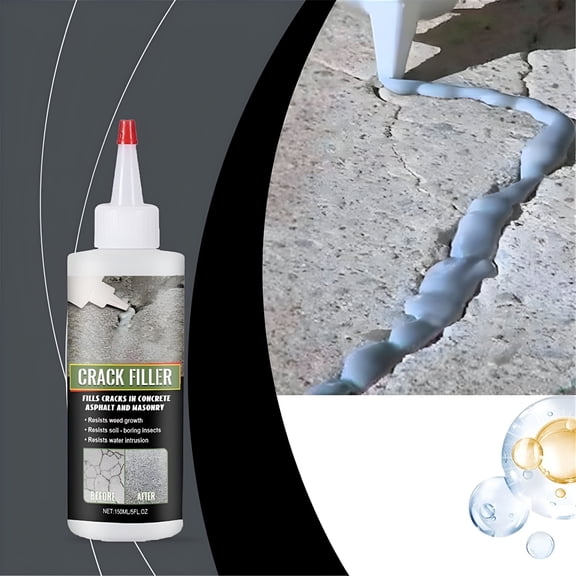 SELIVO Cement Crack Filler Outdoor Waterproof Concrete Repair Sealant Self-Leveling Driveway Crack Filler Construction Crack Flexible Concrete Patch Gray 5 fl. oz (2 Pack)