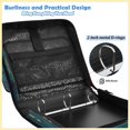 thumbnail image 4 of Zipper Binder with Shoulder Strap 2 inch 3 Ring Waterproof File Folder Organizer Bag 500 Sheet Swirling Tail Feathers, 4 of 8
