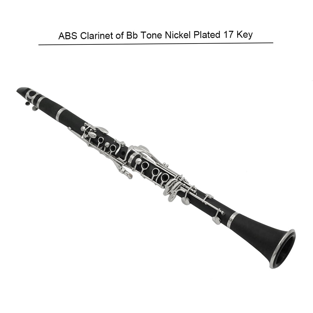 Dcenta Clarinet Bb Cupronickel Plated Nickel 17 Key with Cleaning Cloth Woodwind Instrument for Beginner Student