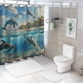 thumbnail image 7 of Orinice Dolphin Shower Curtain Sets with Non-Slip Rugs Bath U-Shaped Mat Toilet Lid Cover Blue Ocean Sky Tropical Beach PlAMTree Jummping Sea Animal Fish Summer Bathroom Shower Curtain with  60x72, 7 of 7