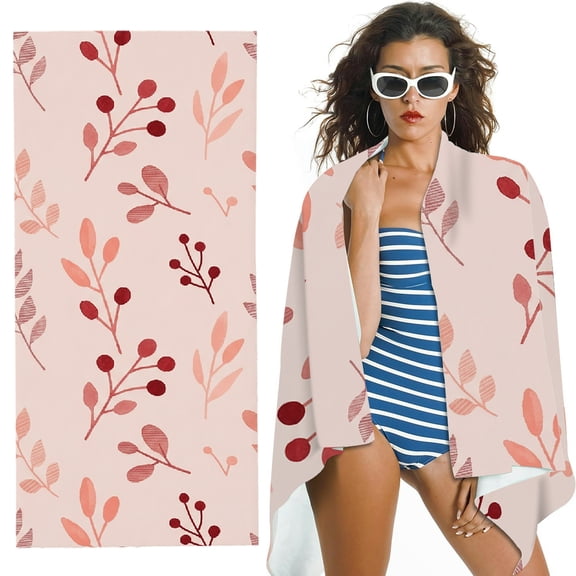 RKSupls Soft Autumn Berries Oversized Microfiber Beach Towel,  Ultra-Soft Microfiber Suitable for Bathroom, beach, Soft Super Absorbent- 30x60 in