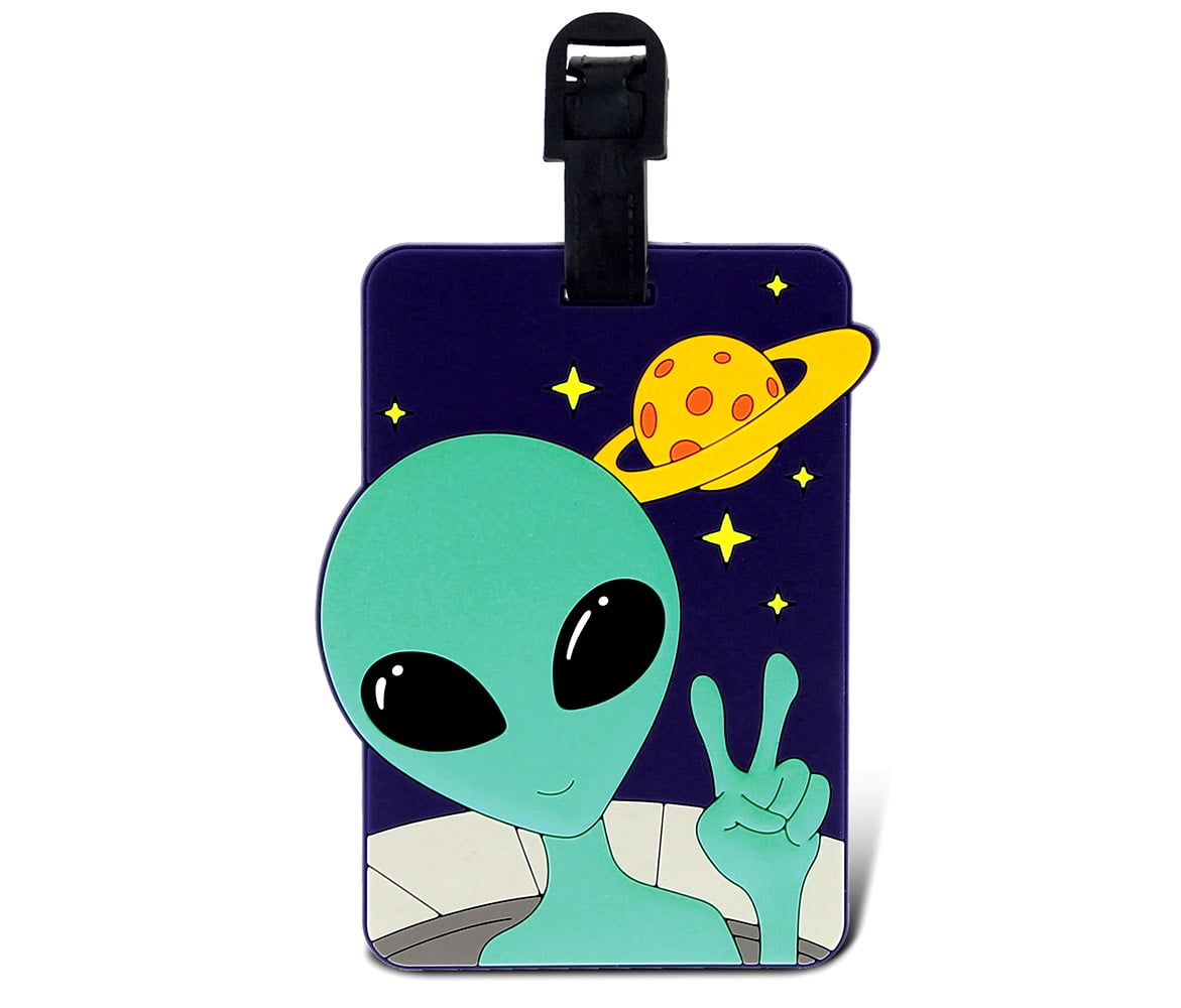 Puzzled Taggage! Alien Luggage Tag 3.5x5 Personalized Stylish Travel