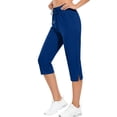 thumbnail image 6 of Vibrex Women's Yoga Capris Pants High Waist Leggings Crop Straight Leg Athletic Exercise Workout Capris Womens Solid Color Sports Pants with Pocket, 6 of 8