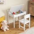 thumbnail image 3 of Costway Ensemble Table et Chaise d'Artisanat pour Tout-Petits Table d'Art et d'Artisanat pour Enfants avec Porte-Rouleau de Papier Blanc, 3 of 10