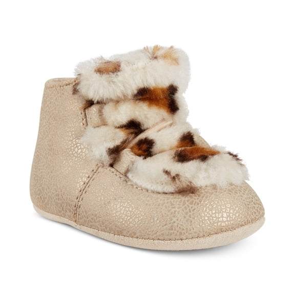 First Impressions Infant Girls Faux-Fur Chukka Boots,Shiny Tan,3