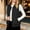 Black, variant on Ladies' Fashionable Casual Solid Color Zipper Ves Top Cotton Jacket