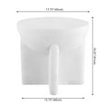 thumbnail image 6 of Brady 16.25" Minimalist Modern Drum Accent Table , White Frosted, 6 of 7