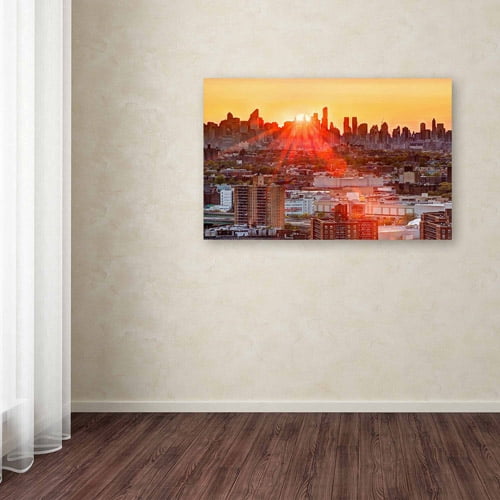 Trademark Fine Art "Midtown Sunset" Canvas Art by David Ayash