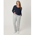 thumbnail image 5 of Hanes Women's Long Sleeve Cotton V-Neck T-Shirt Navy S, 5 of 7