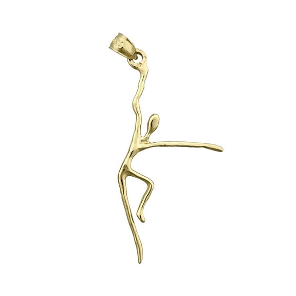 14K Gold 3D Dancer Wire Silhouette Pendant