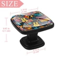thumbnail image 4 of 4 Pcs Square Cabinet Handle Drawer Pulls Musical Instrument Knobs with Screws Furniture Office Cabinet Knob Decoration, 4 of 7