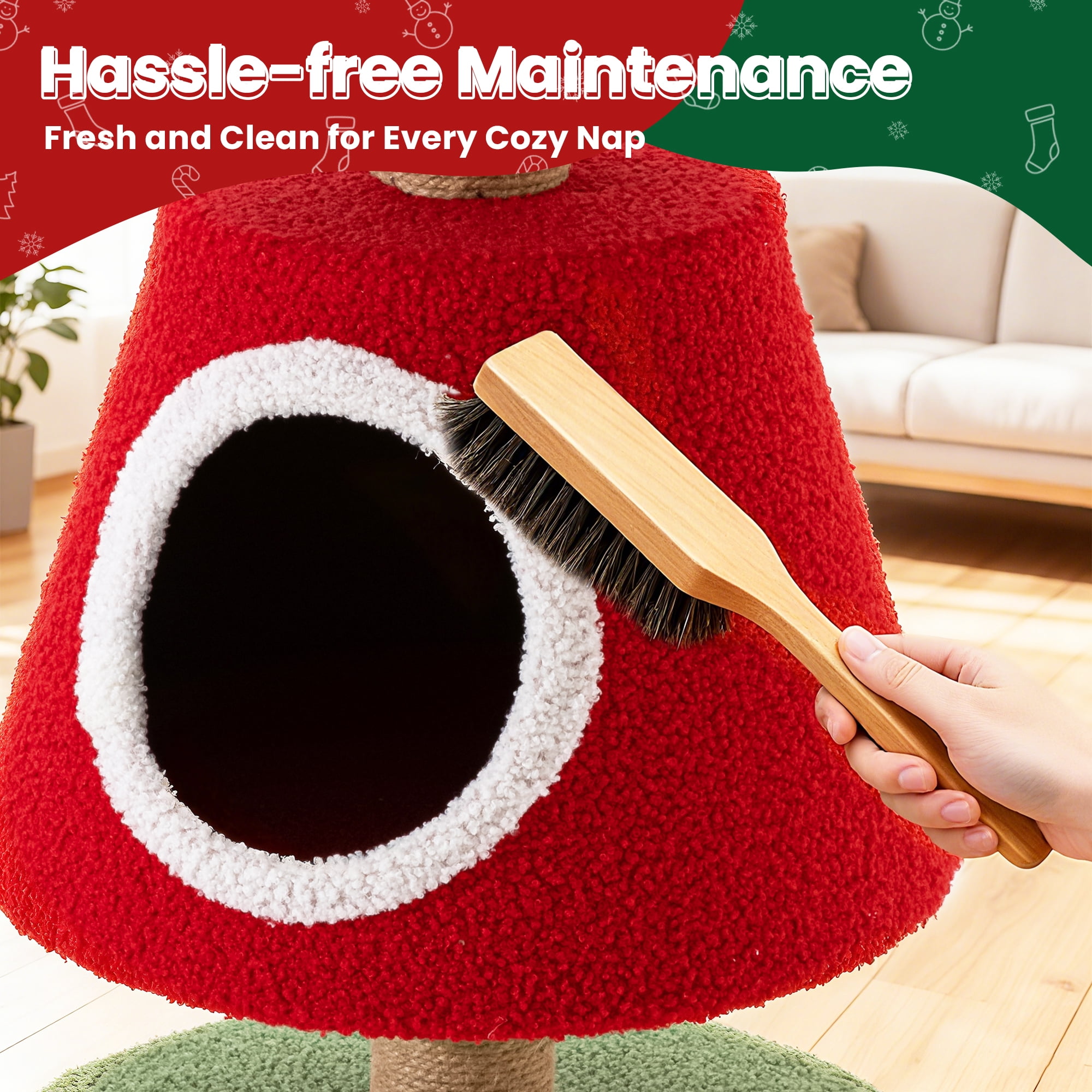 VENTOPYR Christmas Tree Shaped 40" Cat Tree with Scratching Post & Cat Condo Playhouse