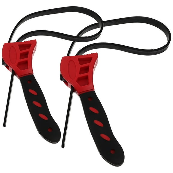STOBOK Bottle and Jar Opener Rubber Strap Wrench Bottle Opener Red Adults Home Use 2pcs 8 inch