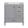 thumbnail image 4 of 30" Bathroom Vanity , Modern Bathroom Cabinet with Sink Combo Set, Bathroom Storage Cabinet with a Soft Closing Door and 3 Drawers, Solid Wood Frame(Grey), 4 of 16