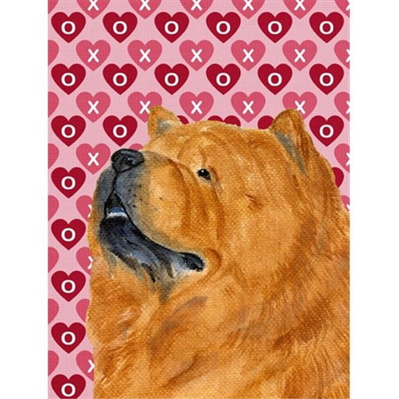 11 x 15 In. Chow Chow Hearts Love And Valentines Day Portrait Flag, Garden Size