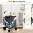 thumbnail image 5 of Gymax Folding Shopping Cart Utility Double Basket Grocery Cart w/ Waterproof Liner, 5 of 10
