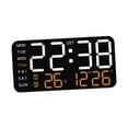 thumbnail image 3 of Reloj despertador Digital, relojes eléctricos, atenuador de 12/24H, reloj de pared versátil, Reloj de escritorio Digital LED para dormitorio, oficina, con luz naranja., 3 of 8