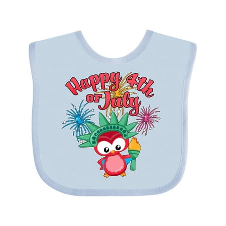 

Inktastic Happy Fourth of July Cute Owl As Statue of Liberty Gift Baby Boy or Baby Girl Bib