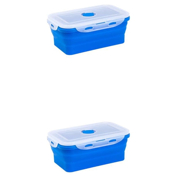 Fiambrera de silicona Matsuzay Lata preferida azul profundo 540ml 2Conjunto
