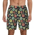 thumbnail image 2 of Picia Daisies Flowers pattern Mens Swim Trunks with Compression Liner Stretch Beach Shorts Quick Dry with Zipper Pockets No-Chafing Board Shorts-Large, 2 of 9