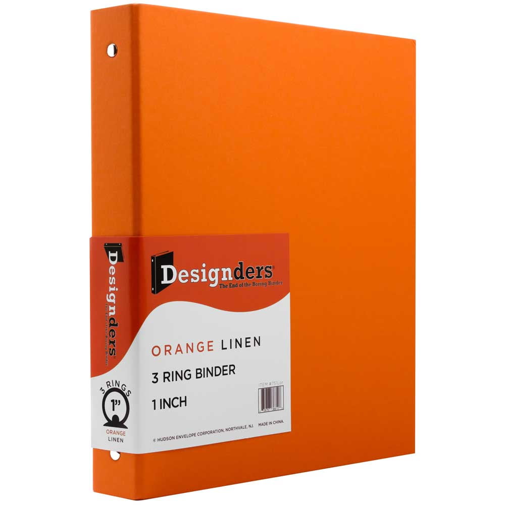 JAM Linen 3 Ring Binder, 1 Inch, Orange, 1/Pack