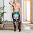 thumbnail image 2 of Wukai Modern Abstract Colorful Skull C Mens PJ Pajama Pants|Sleepwear Plaid PJs with Pockets|Men's Lightweight Open-Hem Lounge Pants-Medium, 2 of 6