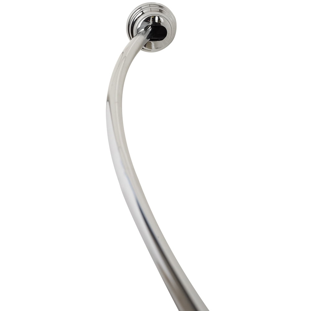 Zenna Home 35633BNP 50" 72" Brushed Nickel Tension Curved Shower Rod