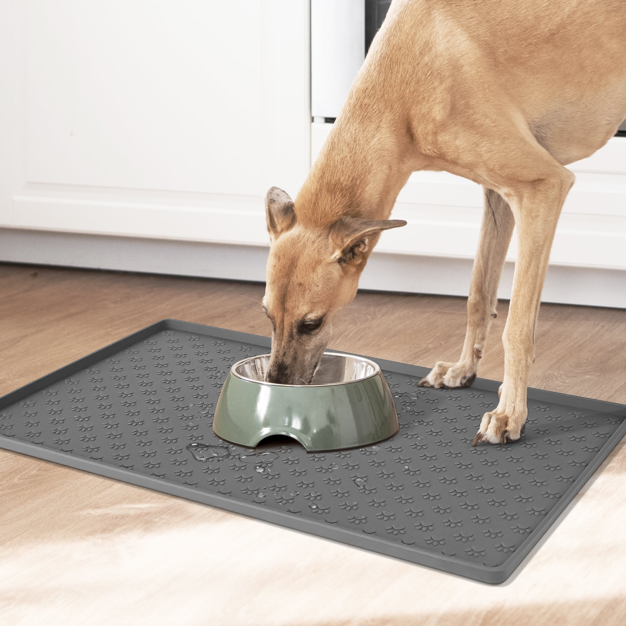 Dog Mat Food Tray, TSV Pet Food Tray for Food and Water Bowls Silicone  Feeding Placemat Trays to Put under Pet Food Bowls Animal Food Bowl  Waterproof