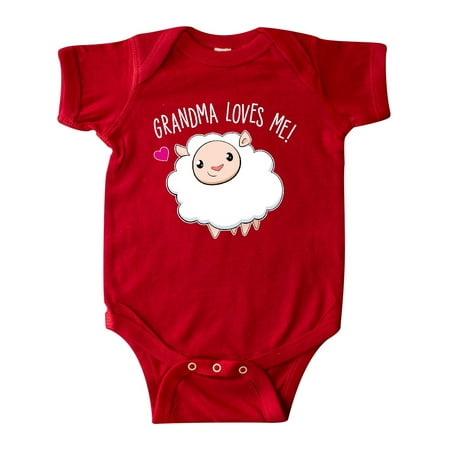 

Inktastic Grandma Loves Me- cute sheep Gift Baby Boy or Baby Girl Bodysuit