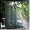 thumbnail image 4 of Ambesonne Nature Shower Curtain, Jungle Sunlight Trees, 69"Wx75"L, Green White, 4 of 5