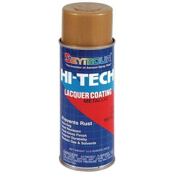 Seymour of Sycamore 16-812 16 oz Hi-Tech Lacquer Spray Paint, Gold Metallic - Pack of 6