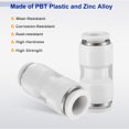 thumbnail image 4 of 1/2" x 3/8" Pneumatic Push to Connect Fittings Straight Union, White, 4 of 7