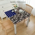 thumbnail image 2 of BANET  American Flag Decorative Table Cover for Kitchen, Grunge USA Flag Military Guns Oblong Tablecloth Dining Table Cloth Tabletop Tablecloths for BBQ Picnic Coffee White, 2 of 7