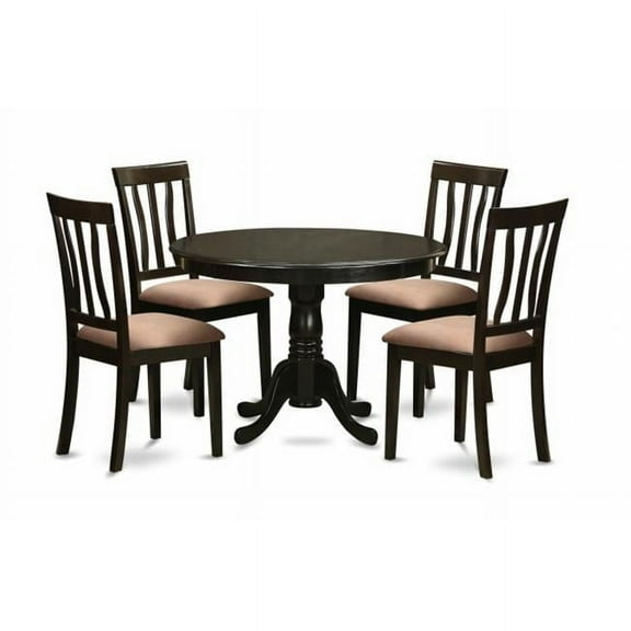 5 Piece Kitchen Table Set-Dining Table and 4 Dinette Chairs - Cappuccino