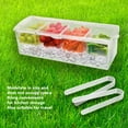 thumbnail image 4 of Ice Chilled Condiment Server, Ice Chilled Condiment Containers Clear Fruit Tray with Lid, Plastic Storage Cold Food Container Sauce Caddy Serving Tray Container for Fruit Salad, 4 of 8