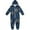 Dark Blue Fan-shaped Pattern, variant on Soft Big Kids Onesie Pajamas Cozy Loose-Fit Jumpsuits for kids with Pockets for Christmas Lounge & Play Blue Fan-shaped Shapes