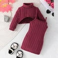 thumbnail image 2 of lnmuld Two Piece Outfits Toddler Girl Winter Knit Sweater Dress Set with Suspenders Casual Baby Outfit Playwear and Daily Fashion Solid Color Size:12-18 Months, 2 of 9