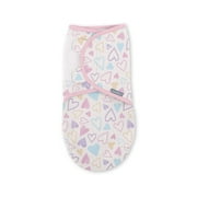 SwaddleMe by Ingenuity Original Swaddle for Baby, 100% Cotton, Improves Sleep & Calms Startle Reflex, 0-3 Months, 1.0 TOG, 2-Pack - I Heart You