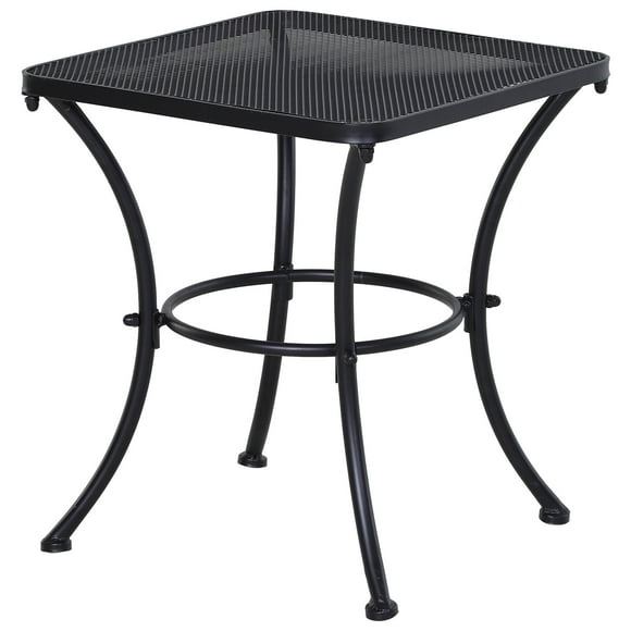 Outsunny 18"x18"x20" Square Garden Metal Bistro Table, Black
