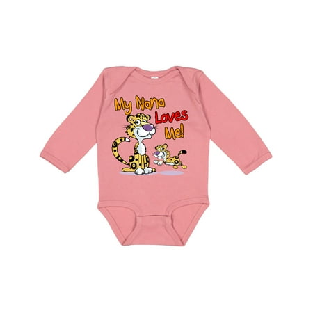 

Inktastic My Nana Loves Me Cat Gift Baby Boy or Baby Girl Long Sleeve Bodysuit