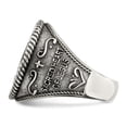 thumbnail image 3 of Solid 925 Sterling Silver Men's Vintage Antiqued Sacred Heart of Jesus Ring Band Size 11.5, 3 of 6