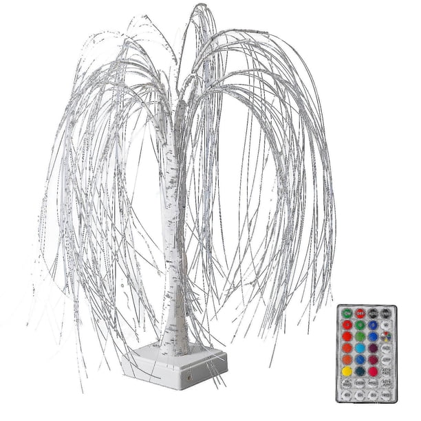Lámpara de mesa ligera de sauce con cable USB de decoración interior de Navidad de plástico multicolor con control remoto base Hy