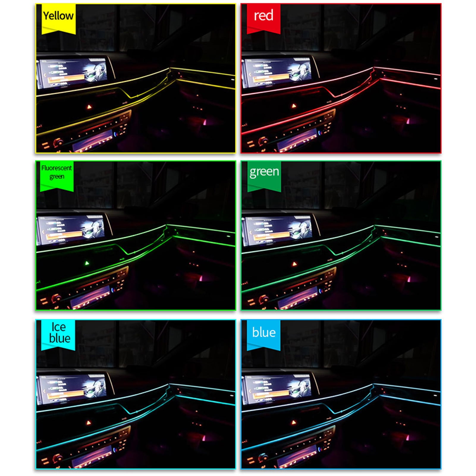 Hibibud GWONG Car Ambient Light Decorative Eye-catching DIY Car Interior LED Wiring Neon Light Strip for Bike