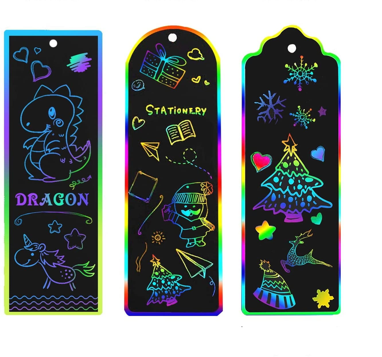 30 pcs bookmarks magic scratch rainbow bookmarks diy