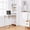 White, variant on Haooyeah Foldable Computer Desk with Bookshelf, 2‑in‑1 Space‑Saving Design, Storage Shelves & Built‑in Power Outlet, Black