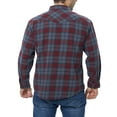 thumbnail image 2 of COEVALS CLUB Men's Flannel Western Pearl Sanp Button Two Chest Pockets Work Long Sleeve Shirts 08 Merlot Gray Large, 2 of 7